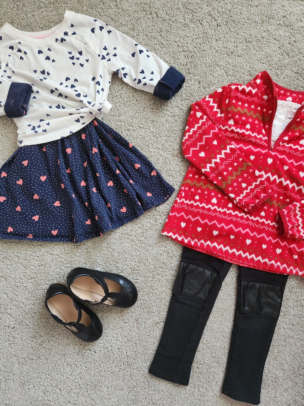 Girls 5T Mix & Match Bundle | Dress, Sweater, Hearts, School | 5 Pieces